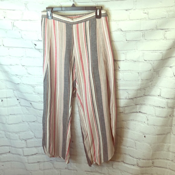 Anthropologie Pants - Anthropologie Drew Tan Striped Tulip Pants Size M